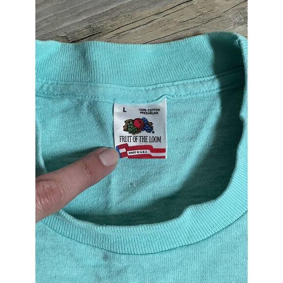 Vtg Cotton Queen Contest T-Shirt Texas Large Blue Single Stitch USA Made Tee 80s - Picture 3 of 8